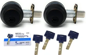 Interactive  High Security Grade 1 Single Cylinder Deadbolt. B60N Body. Set of 2 Deadbolts Keyed Alike w/ Key Duplication Card and 4 Keys