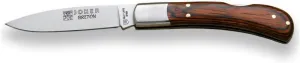 Joker Handcrafted Pocket Knife Breton NR41, red Wood Handles and 2.7 in. Blade, Stainless Steel Ferrule, Fishing, Hunting, Camping and Trekking Tool