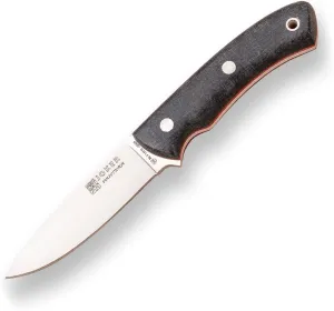 Joker PANTERA CM17 Survival Knife, black jute micarta handle, blade of 3.74 inches, with leather sheath, Fishing, Hunting, Camping, and Hiking Tool