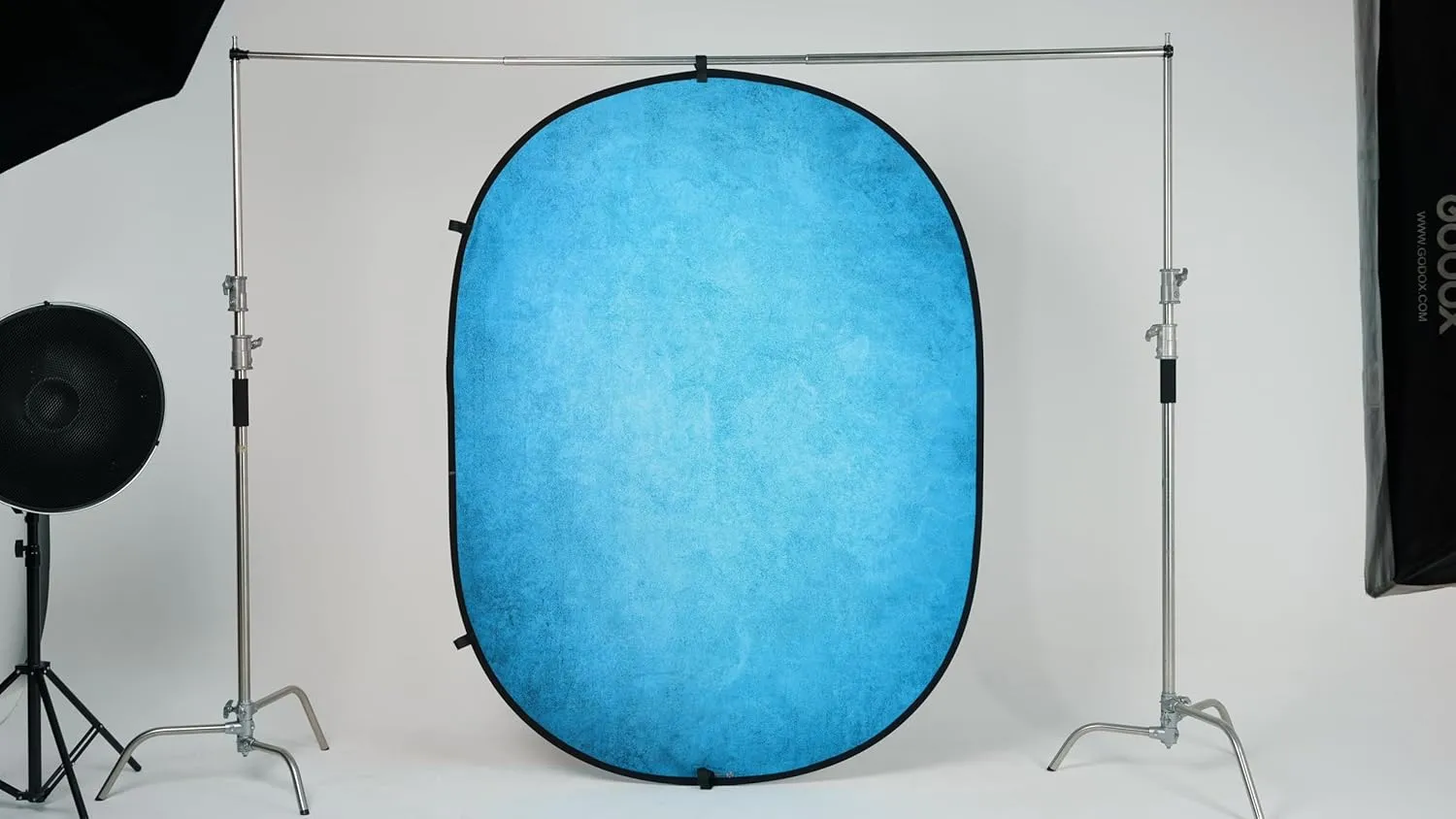 Kate Collapsible Backdrop Pop Up Photo Backdrops Gray Blue Folded Background for Portrait Photography, for Video, for Live Stream, 5x6.5ft