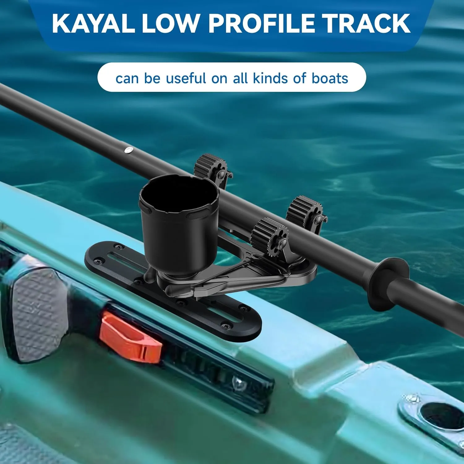 Kayak Track, Kayak Low Profile Track for Fishing Rod Holder, Kayak Track Accessories for Cup Holder, Kayak Accessories Mount Track, Kayak Rail Track for Paddle Holders