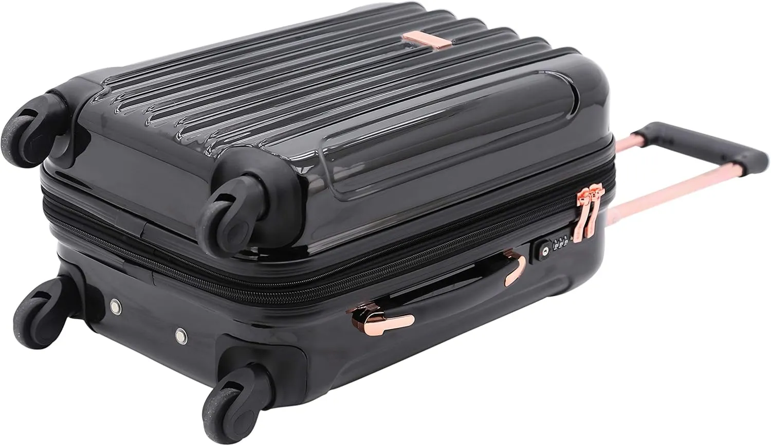 kensie Women's Alma Luggage, Black, 3 Piece Set (28"/24"/20")