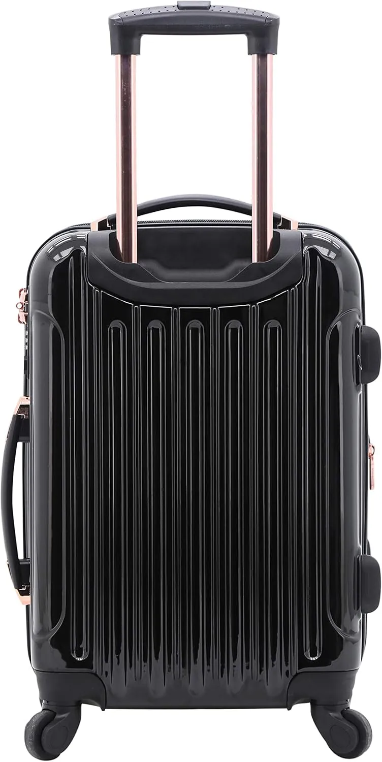 kensie Women's Alma Luggage, Black, 3 Piece Set (28"/24"/20")