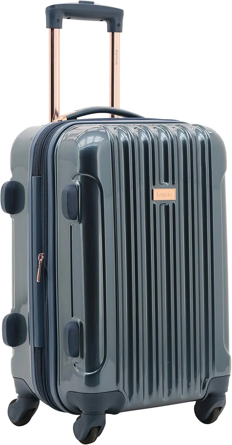 kensie Women's Alma Luggage, Midnight Blue, 3 Piece Set (28"/24"/20")