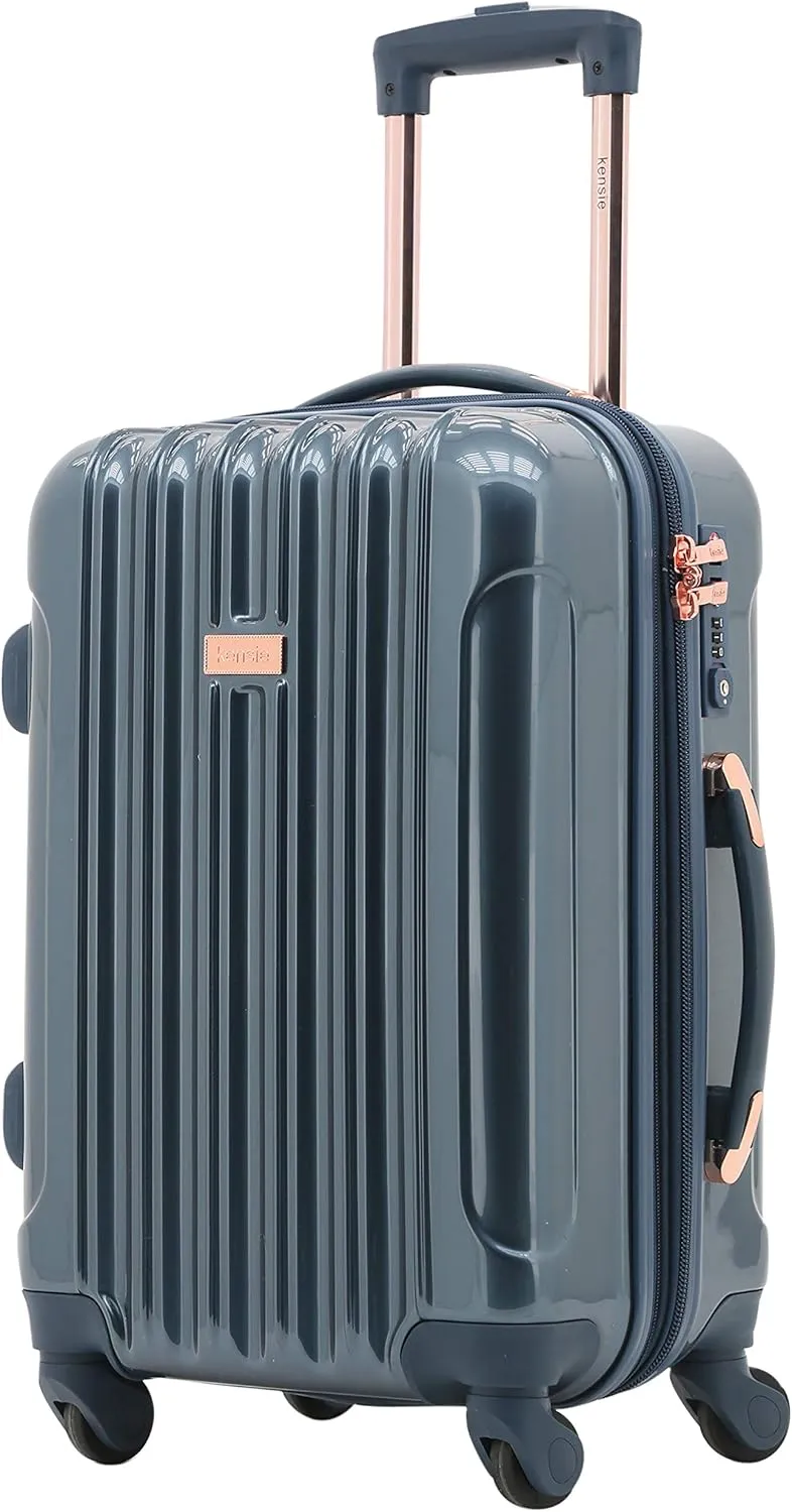 kensie Women's Alma Luggage, Midnight Blue, 3 Piece Set (28"/24"/20")