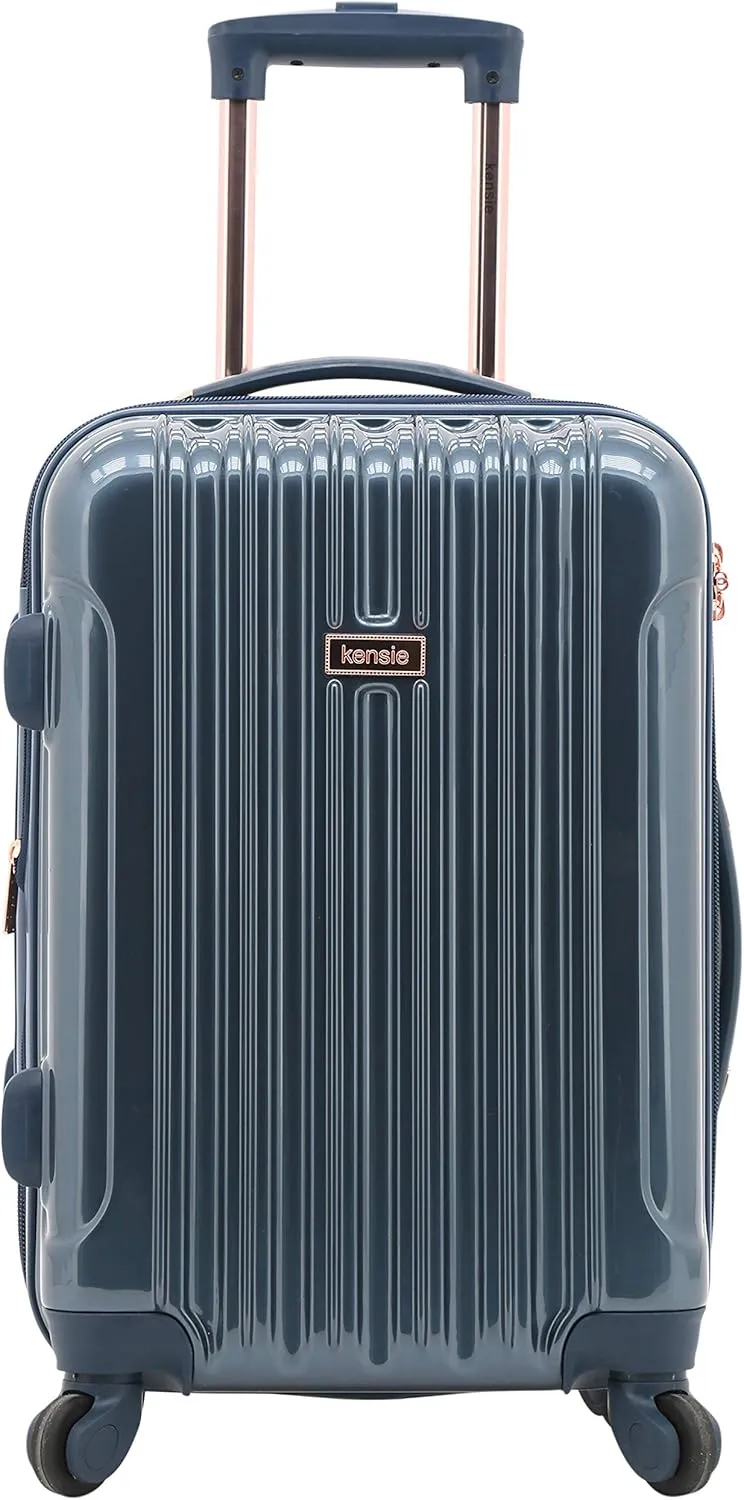 kensie Women's Alma Luggage, Midnight Blue, 3 Piece Set (28"/24"/20")