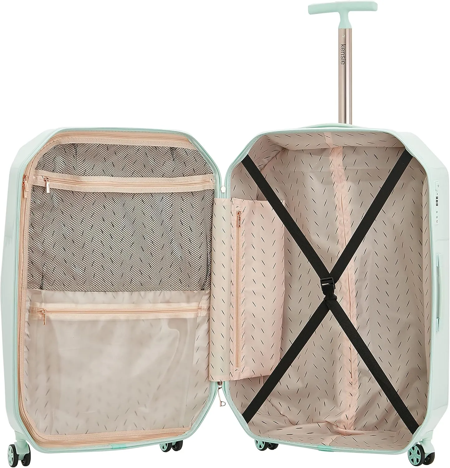 kensie Women's Gemstone Luggage Set, Mint, 20-Inch Carry-On