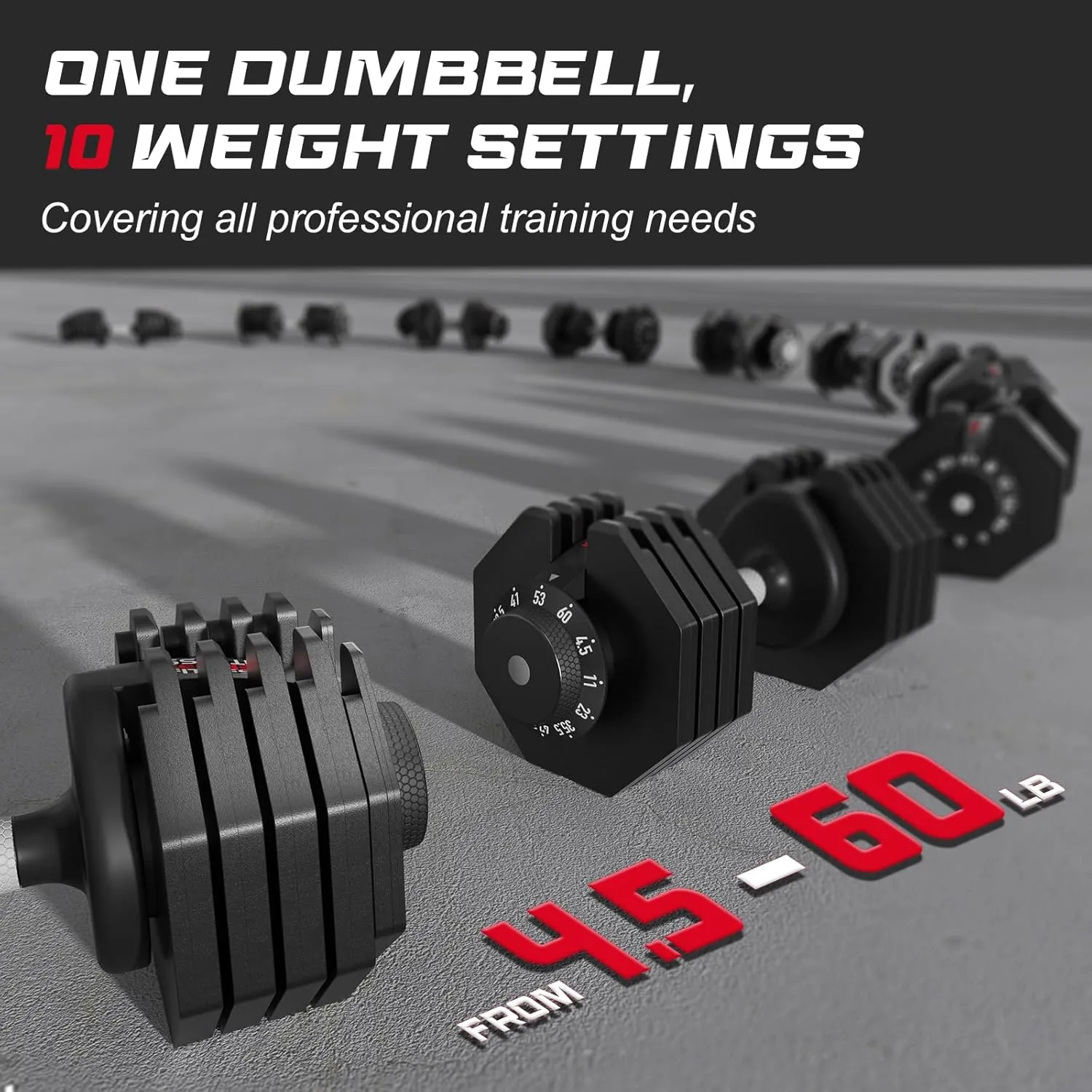 Keppi Adjustable Dumbbells Set, 25lb/40lb/55lb/60lb Dumbbells with Anti-Slip Metal Handle for Exercise & Fitness Fast Adjust Weight for Full Body Workout Fitness