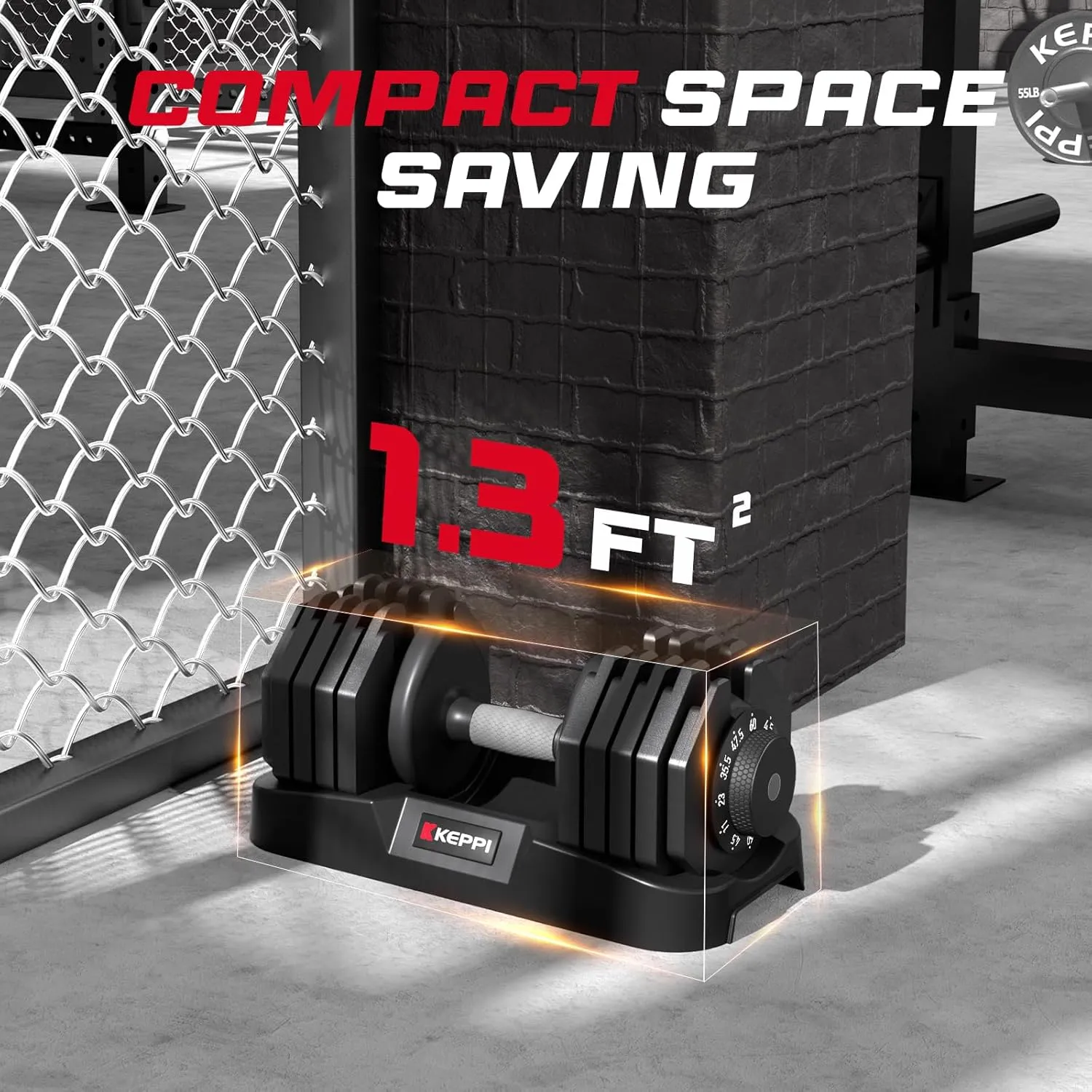 Keppi Adjustable Dumbbells Set, 25lb/40lb/55lb/60lb Dumbbells with Anti-Slip Metal Handle for Exercise & Fitness Fast Adjust Weight for Full Body Workout Fitness
