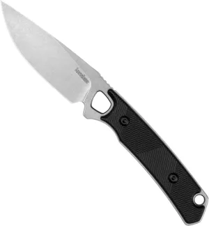 Kershaw Steppe Fixed Blade Knife, Full Tang D2 High Carbon Tool Steel, 3.55 inch Stonewashed Blade, Sheath Included