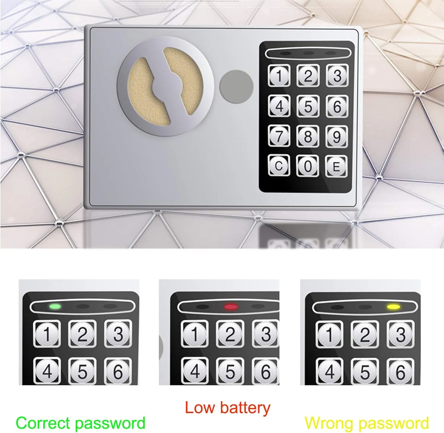 Key and Electronic Security Safe Box Digital Deposit Box for Home Office Hotel Business Lock Box for Cash Jewelry Storage (Light Green, 0.17 Cubic Feet)