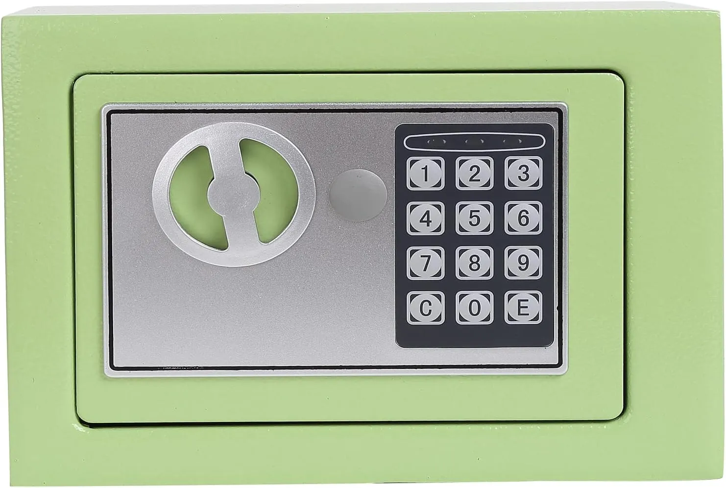 Key and Electronic Security Safe Box Digital Deposit Box for Home Office Hotel Business Lock Box for Cash Jewelry Storage (Light Green, 0.17 Cubic Feet)