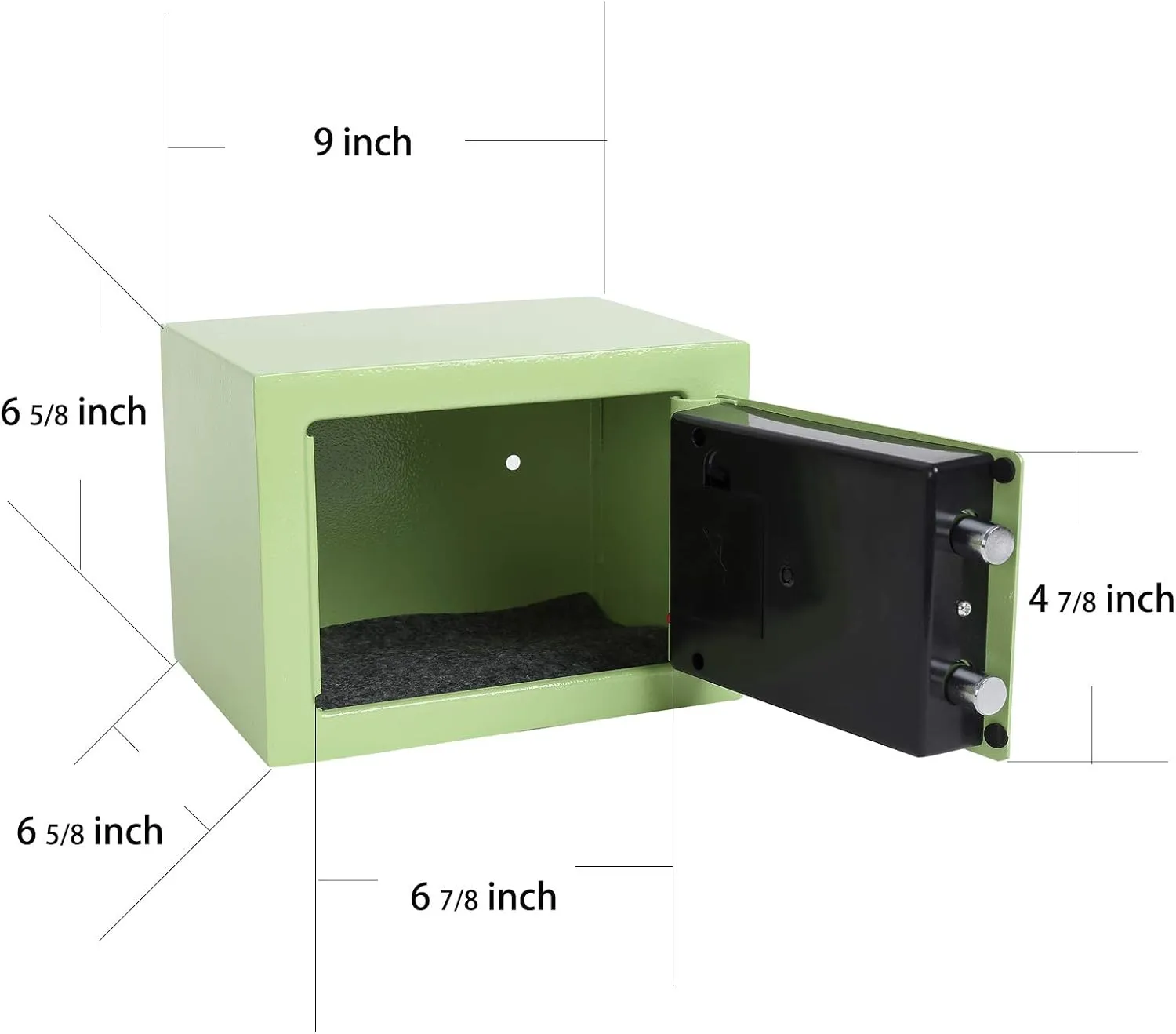 Key and Electronic Security Safe Box Digital Deposit Box for Home Office Hotel Business Lock Box for Cash Jewelry Storage (Light Green, 0.17 Cubic Feet)