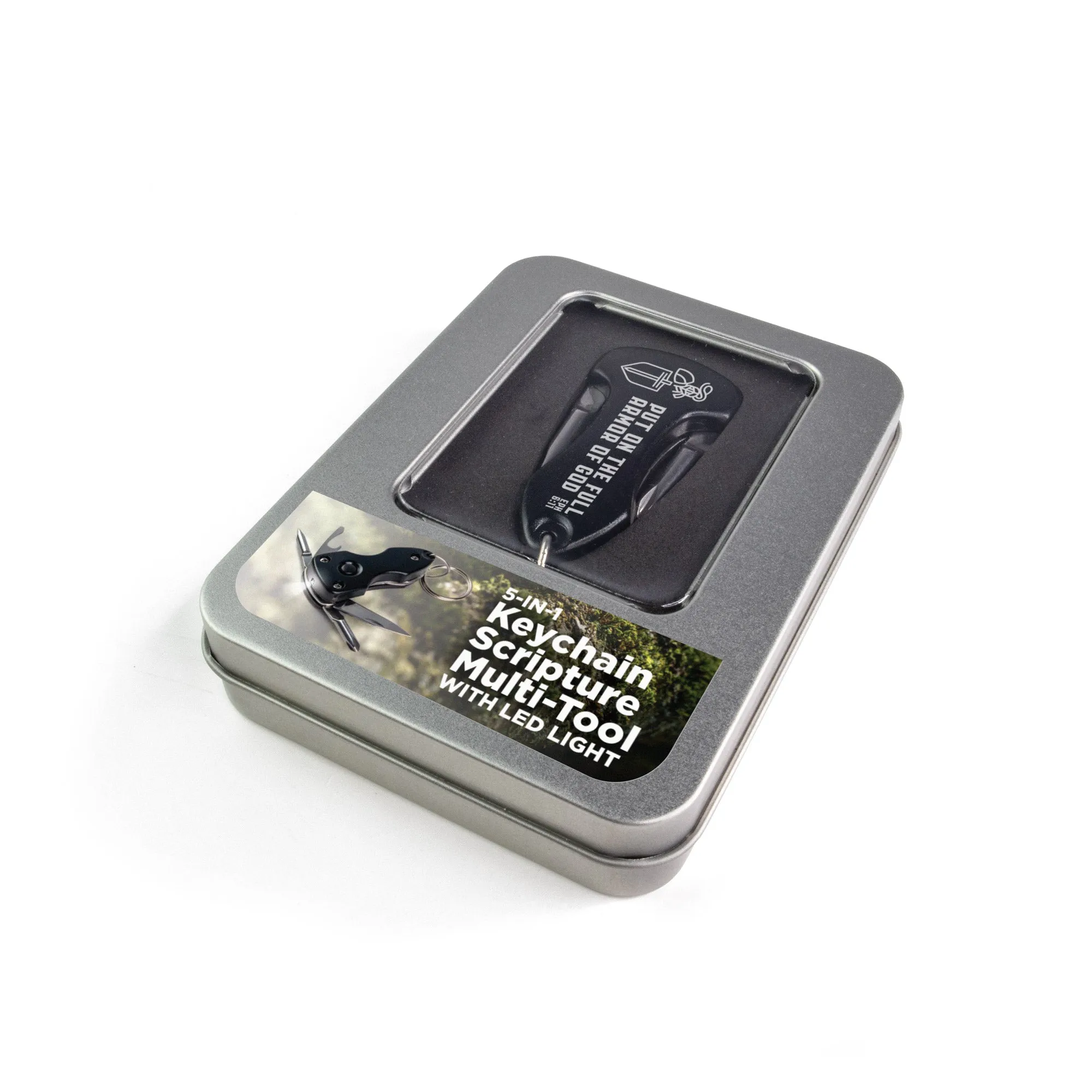 Keychain Multi-Tools With LED - Armor of God: Eph. 6:11