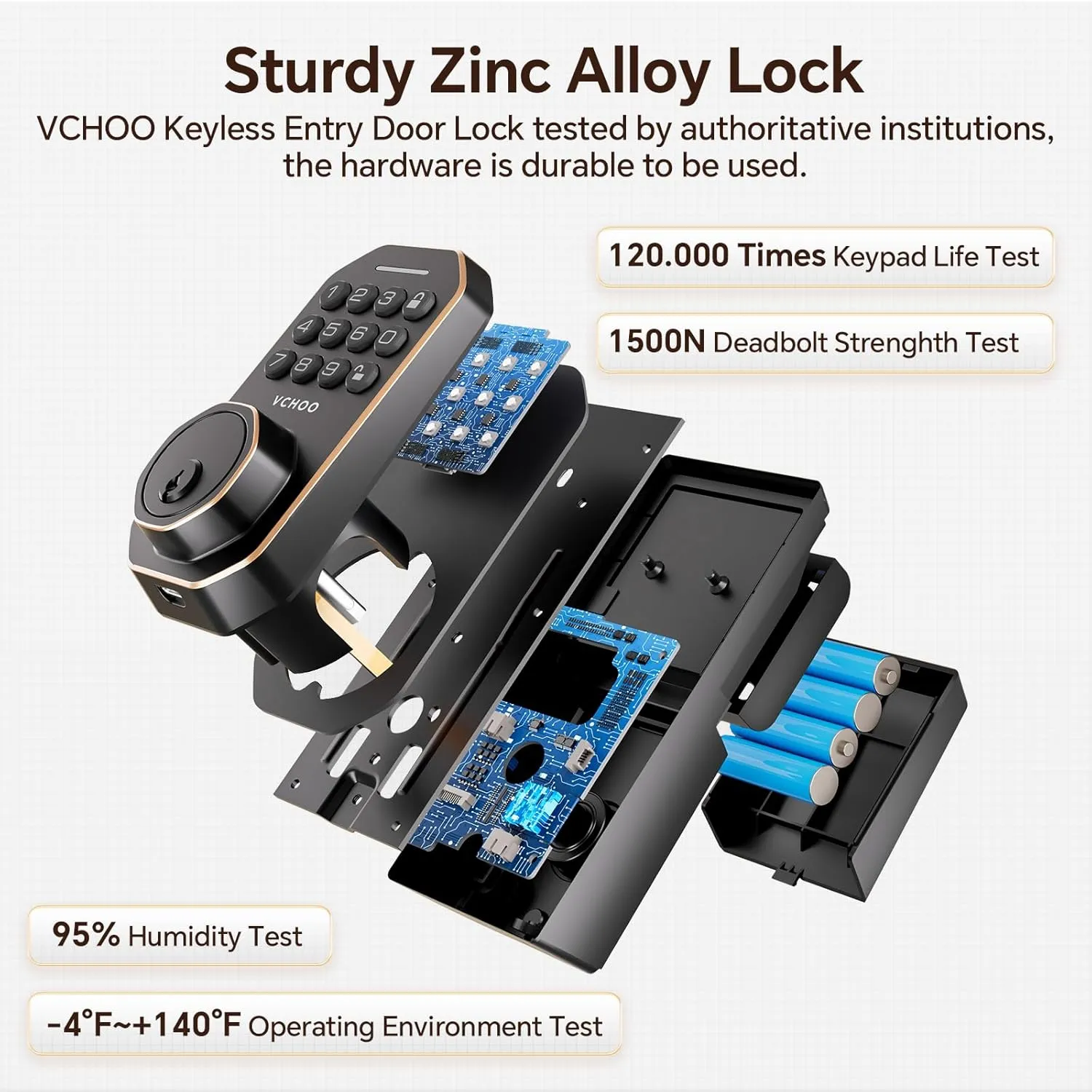 Keyless Entry Door Lock Deadbolt with Handle Set Smart Locks for Front Door with Lever Handle Auto Locking, Anti-Peeping Password, Easy Installation for Home Hotel Bedroom Door Oil Rubbed Bronze