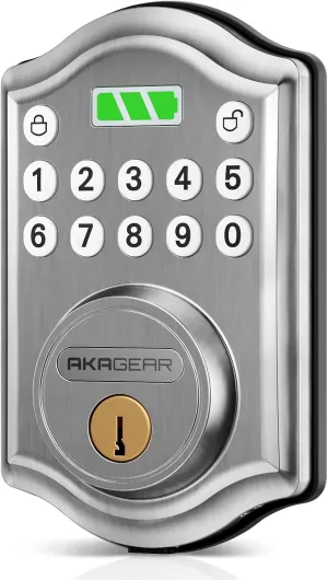 Keyless Entry Door Lock with Keypad - Smart Deadbolt Lock for Front Door with 2 Keys - Auto Lock - Easy Installation - DS10 Mini (Satin Nickel)