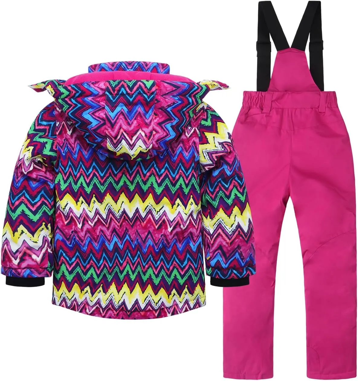 Kids Ski Jacket & Pants Set Winter Snowboarding Rain Coats Girls Boys Snow Suits