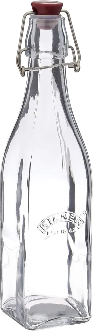 Kilner Square Clip Top Bottle, Set of 1, White
