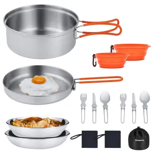 KingCamp 17/25pcs Stainless Steel Cookware Set pro