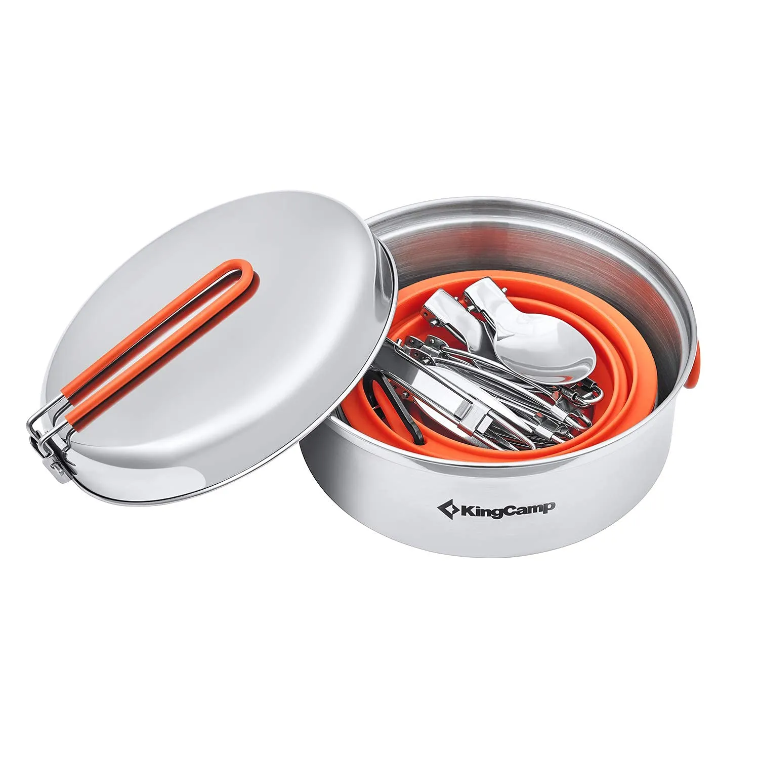 KingCamp 17/25pcs Stainless Steel Cookware Set pro