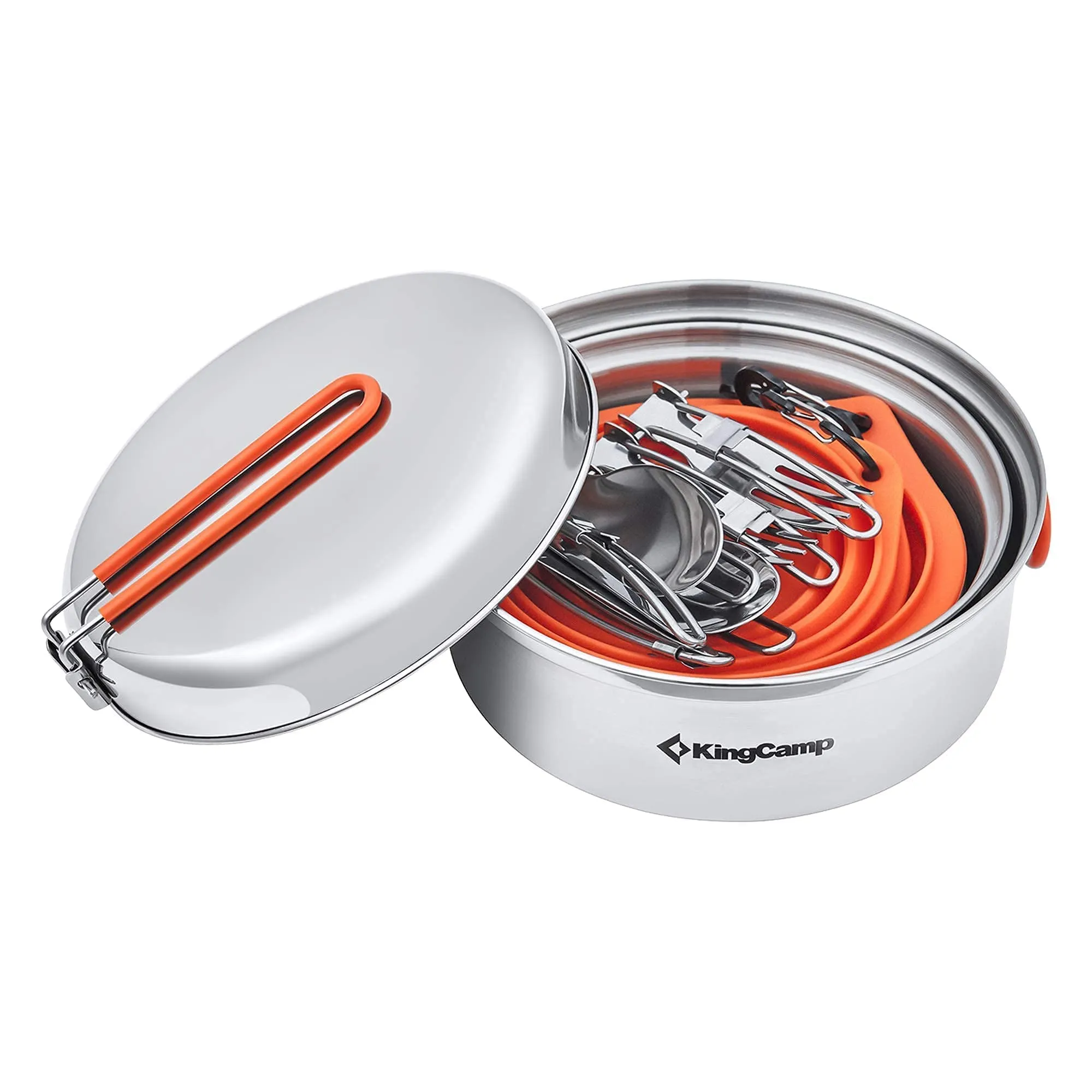 KingCamp Stainless Steel Camping Cookware Mess Kit 25 PCS