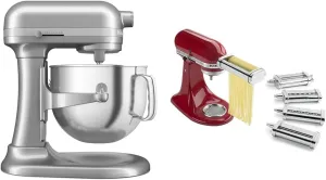KitchenAid® 7 Quart Bowl-Lift Stand Mixer Bundle with 5-Piece Pasta Deluxe Set Attachment, Stainless Steel