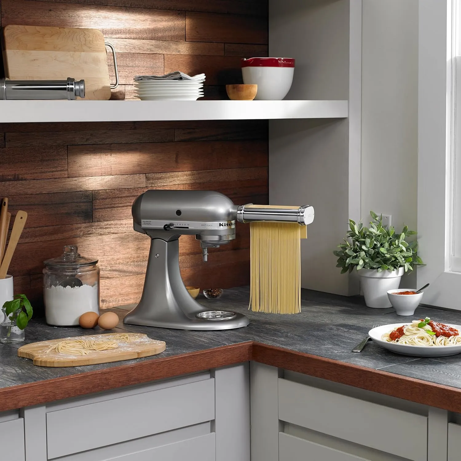 KitchenAid® 7 Quart Bowl-Lift Stand Mixer Bundle with 5-Piece Pasta Deluxe Set Attachment, Stainless Steel