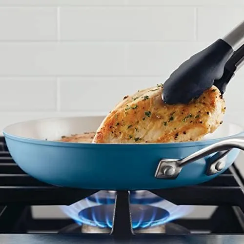 KitchenAid Hard Anodized Ceramic Nonstick Cookware/Pots and Pans Set, 10 Piece - Blue Velvet
