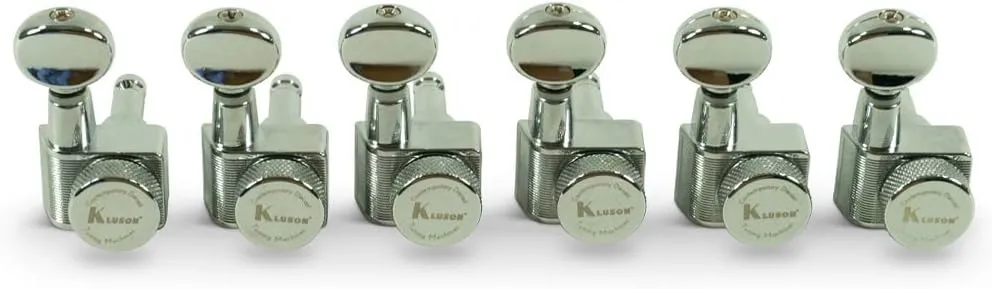 Kluson 6-In-Line Contemporary 2-Pin Tuners For Fender Guitars, CHROME