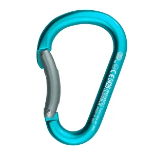 Kong 765M10BD0KK Carabiner, Paddle Asym Aluminum Bent Gate, Cyan/Grey