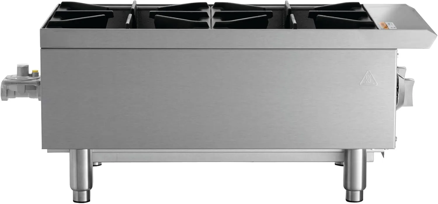 Kratos Commercial Countertop Gas Range - 2 Burners, 50,000 Total BTU, Field Convertible to Liquid Propane, 12" W (29Y-070)