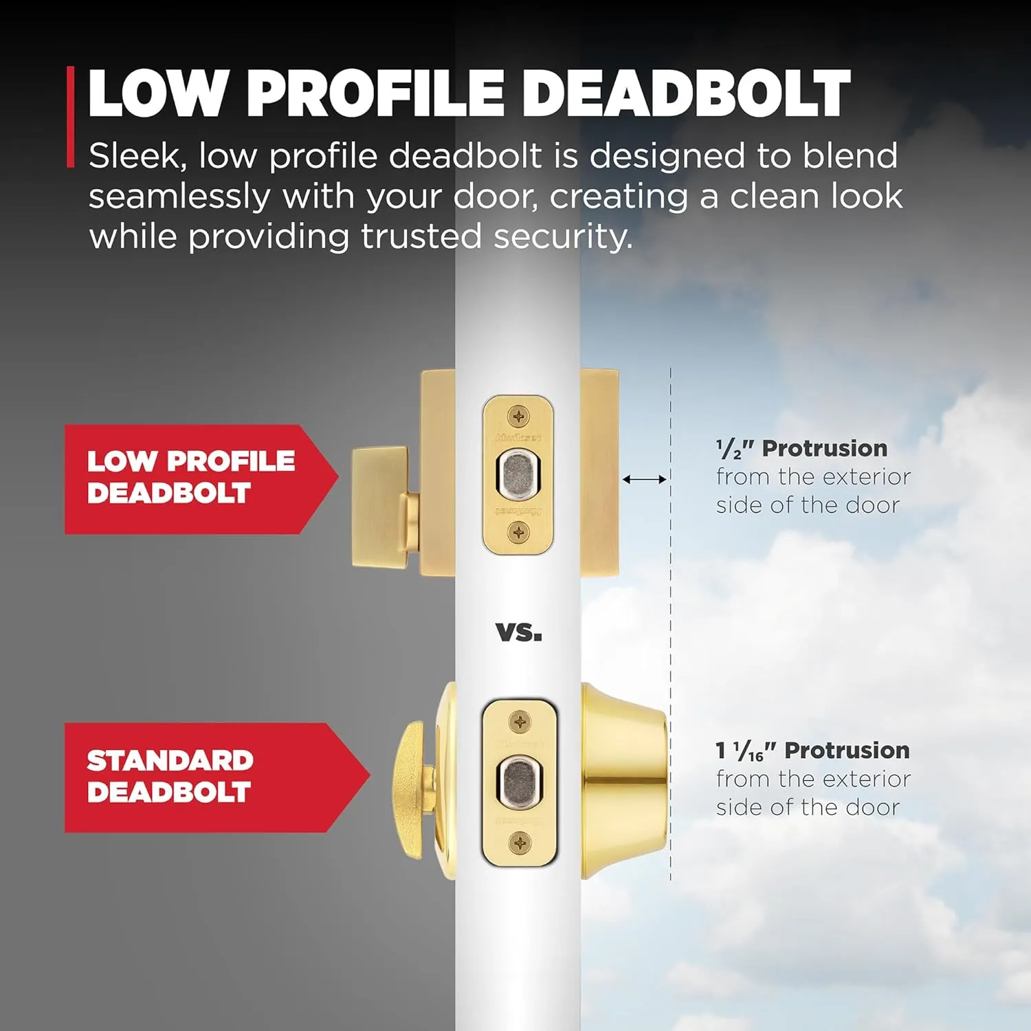 Kwikset San Clemente Front Door Lock Handle and Deadbolt Set, Entry Handleset Exterior with Interior Reversible Lever, Satin Brass, Pick Resistant SmartKey Deadbolt Security, with Microban Protection