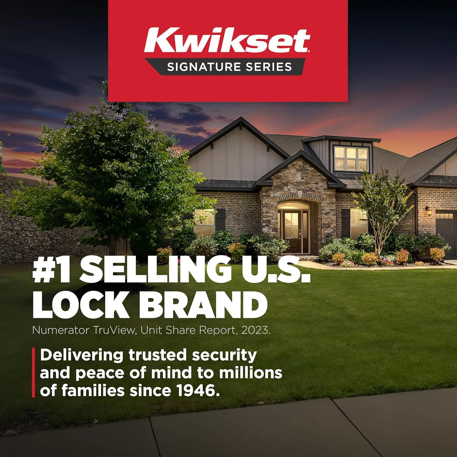 Kwikset San Clemente Front Door Lock Handle and Deadbolt Set, Entry Handleset Exterior with Interior Reversible Lever, Satin Brass, Pick Resistant SmartKey Deadbolt Security, with Microban Protection