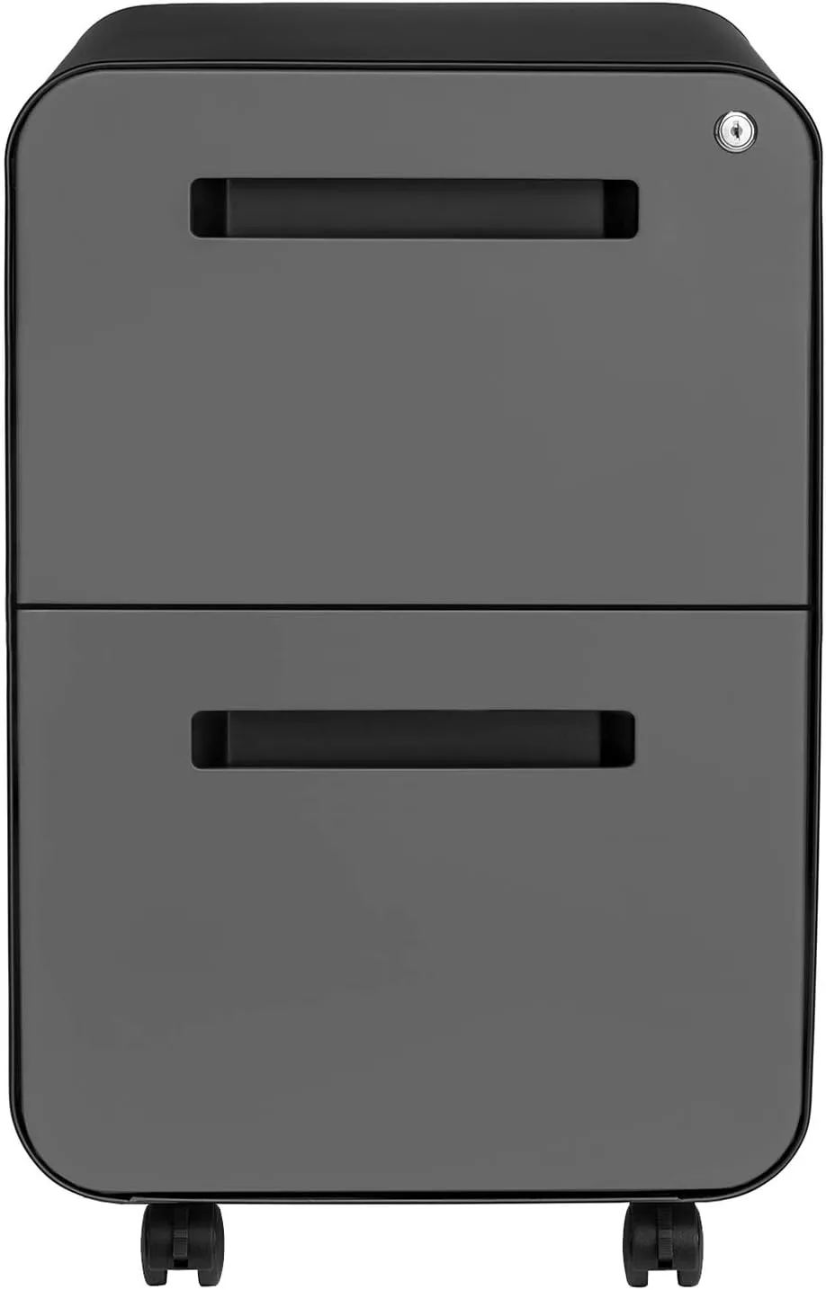 Laura Davidson Furniture Stockpile 2-Drawer Modern Mobile File Cabinet, Commercial-Grade (Black/Grey)