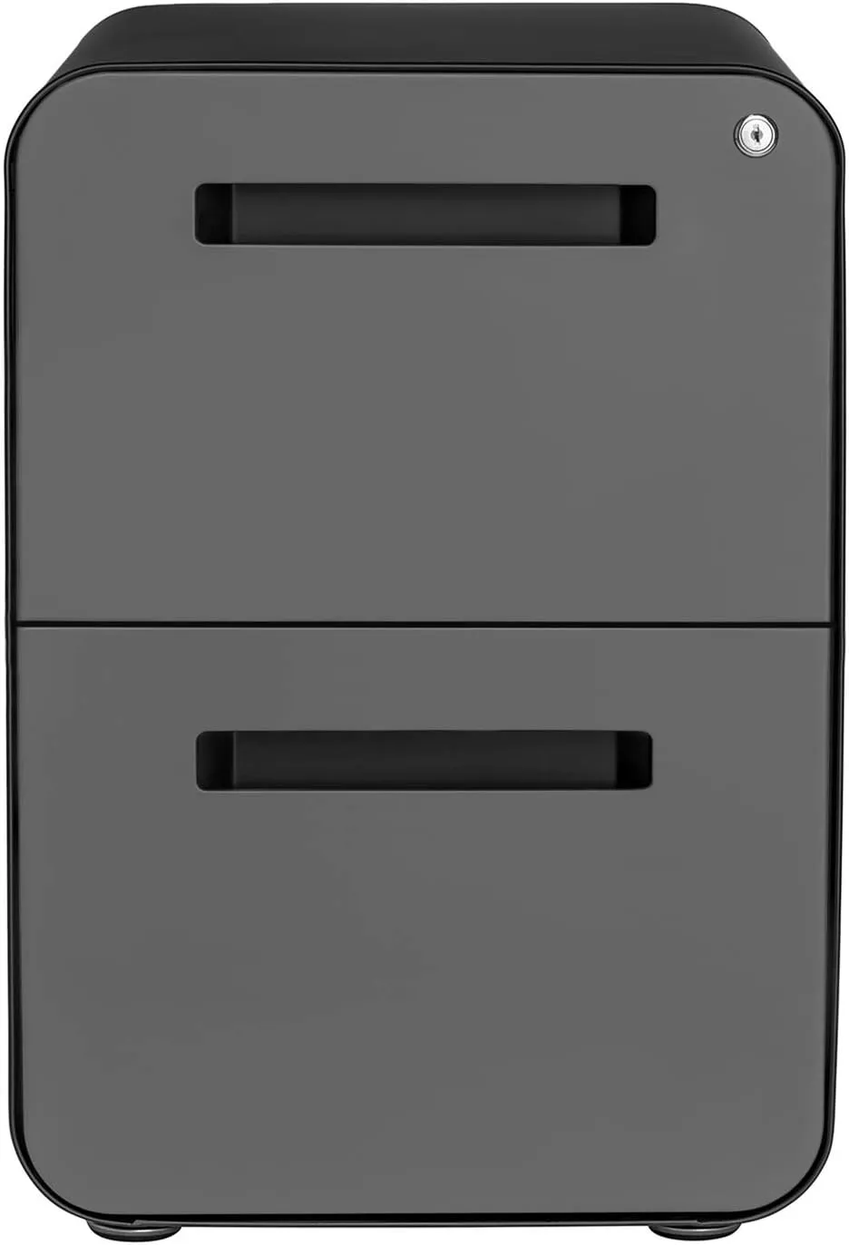 Laura Davidson Furniture Stockpile 2-Drawer Modern Mobile File Cabinet, Commercial-Grade (Black/Grey)