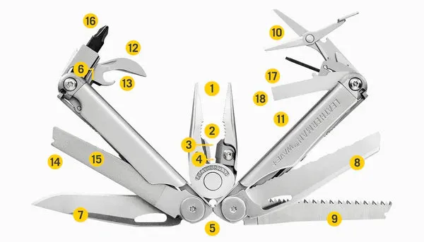 Leatherman 18 Tool Wave Plus Multi-Tool with Nylon Button Sheath