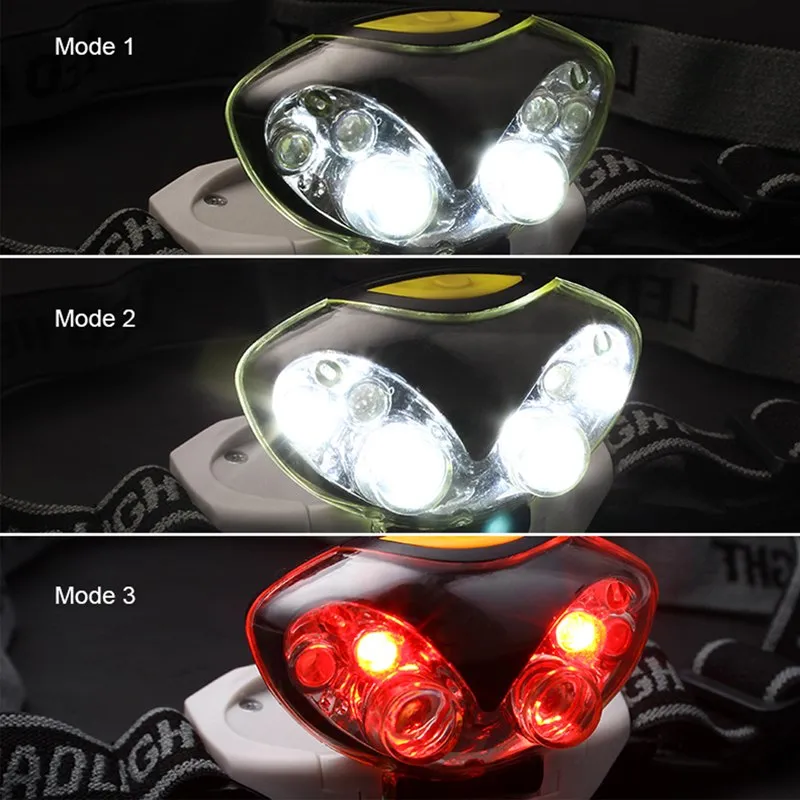 LED Headlight Head Bike Lamp Light Infrared Ray Mini Waterproof 800Lm 3 Modes 3xAAA battery Headlamp With Headband