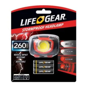 Life Gear Stormproof 160 Lumens Headlamp/Water & Impact Resistant