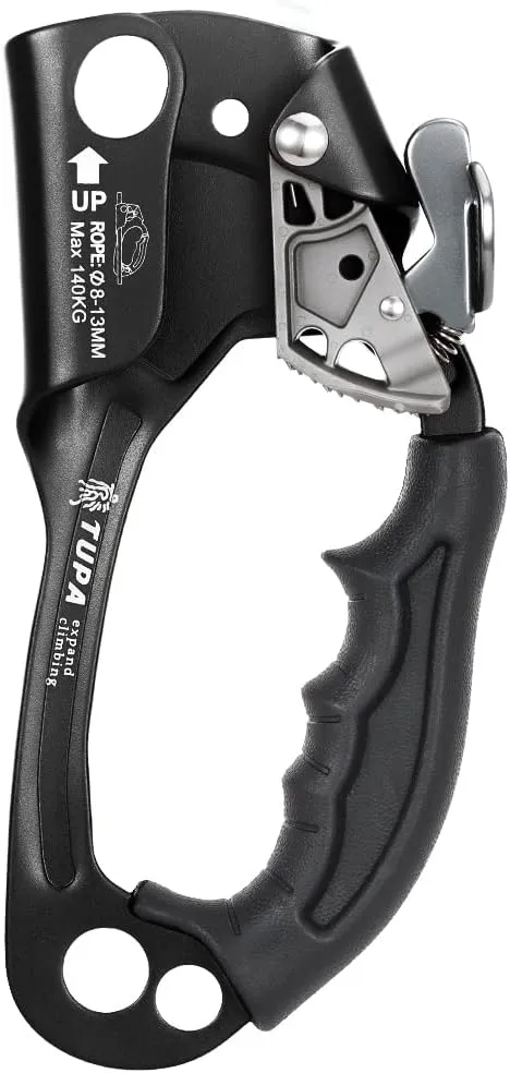 Lixada Climbing Hand Ascender 8-13mm Vertical Rope Access with Ergonomic Rubber Handle CE Certified Strong Rappelling Gear Equipment for Rock Climbing Tree Arborist, Rescue Caving