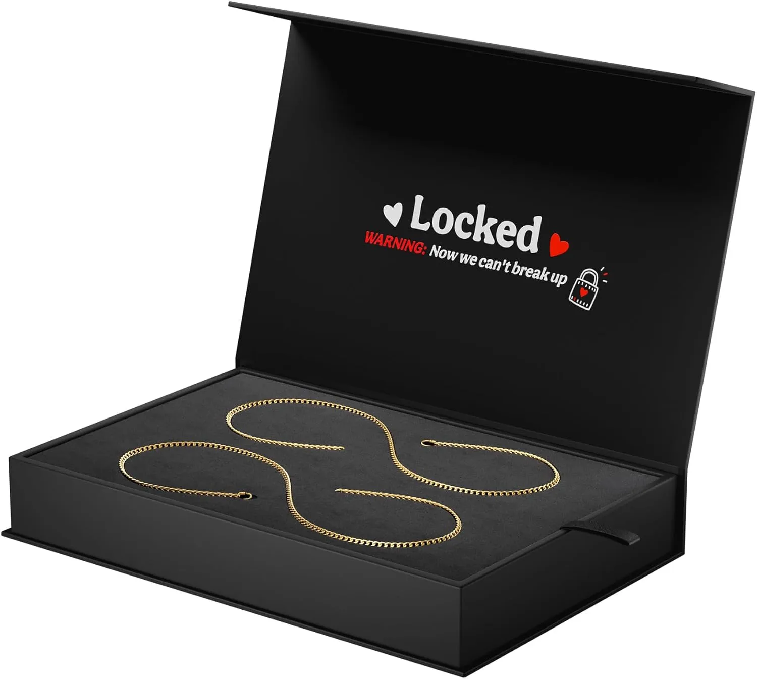 Locked Permanent Couples Bracelets, Matching Bracelet Set for Love Couples with Locking Clasp | Relationship Date Night Gift for Girlfriend and Boyfriend Kit