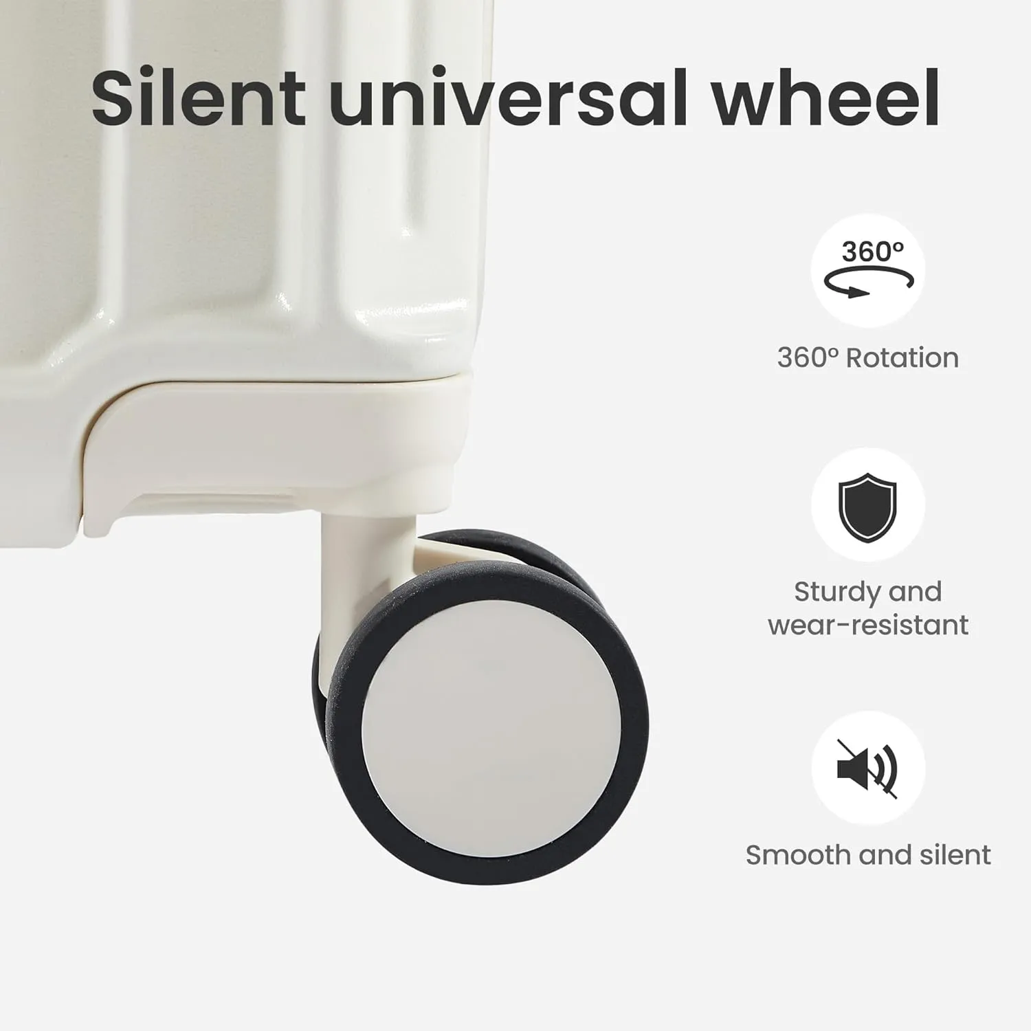 Luggage Sets of 4 Pieces, Travel Luggage Suitcase with TSA Lock, Collapsible Cup Holder, 360 Degree Silent Spinner Wheels for Travel (20"/24"/29"/Travel Bag) White One Size
