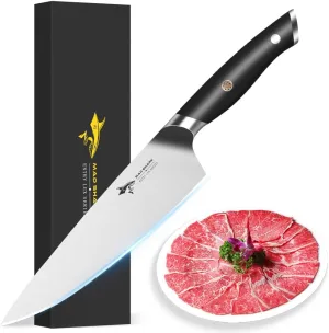 MAD SHARK 8-Inch Chef Knife - German High Carbon Stainless Steel Kitchen Knife, Professional-Grade Razor-Sharp Edge with Ergonomic Grip | Premium Cooking & Gift Set (Gift Box Included)