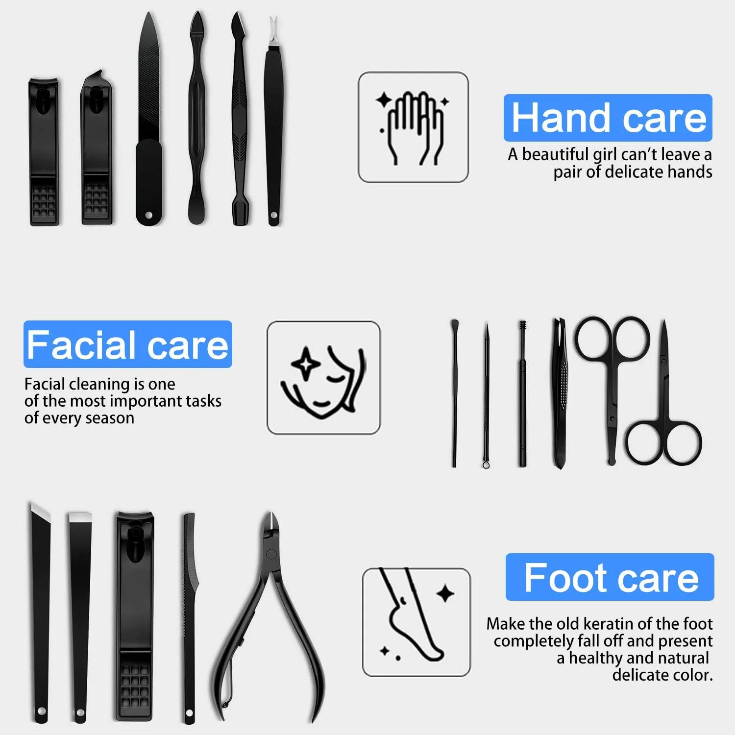 Manicure Pedicure Kit Nail Clippers Set 18 in 1 High Precision Stainless Steel Cutter File Sharp Scissors for Men & Women Fingernails & Toenails Vibrissac Scissors with Stylish Case (Yellow_18in1)