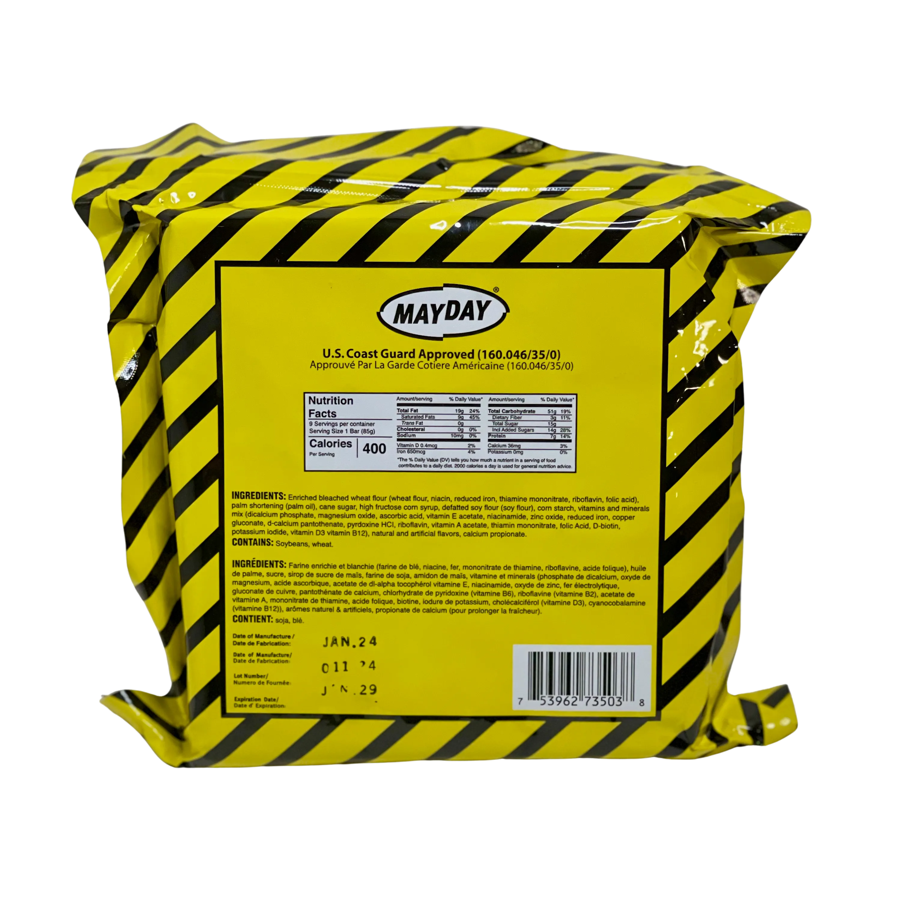 Mayday 9-Day Survival Food Supply: High-Energy Emergency Ration Bars