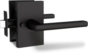 Mega Handles Glamor Privacy, Lever & Lock Door Handle Set for Hallway, Closet and Bathroom, Keyless Lock, Heavy Duty Door Levers, Fits All Standard Door Sizes, Screws Included - Onyx (1 Pack)