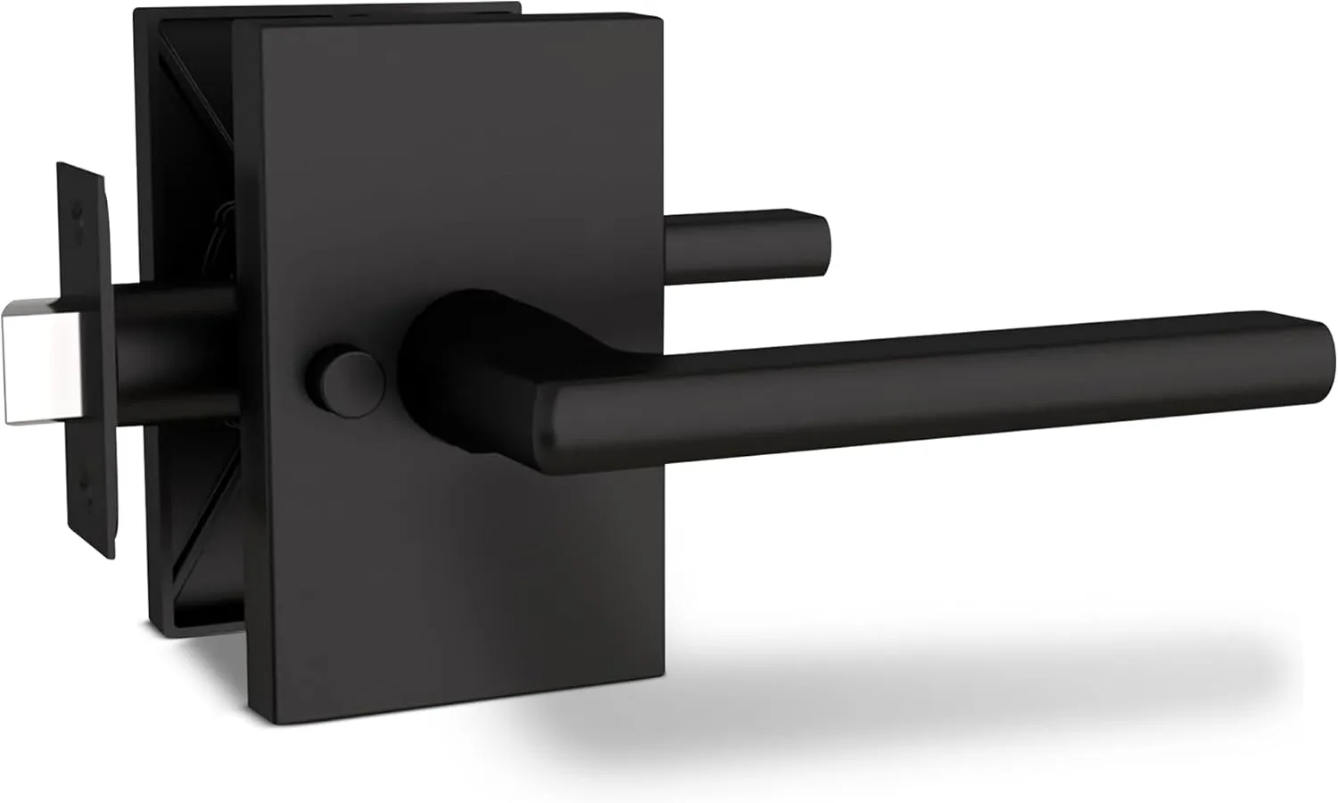Mega Handles Glamor Privacy, Lever & Lock Door Handle Set for Hallway, Closet and Bathroom, Keyless Lock, Heavy Duty Door Levers, Fits All Standard Door Sizes, Screws Included - Onyx (1 Pack)
