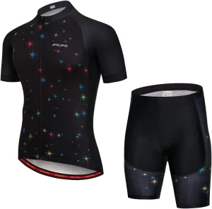 Men Cycling Jersey Set Bike Short Sleeve Shirt Tops 5D Padded Shorts S-3XL