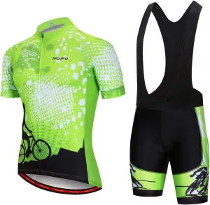 Men Cycling Jersey Set Bike Short Sleeve Shirt Tops 5D Padded Shorts S-3XL