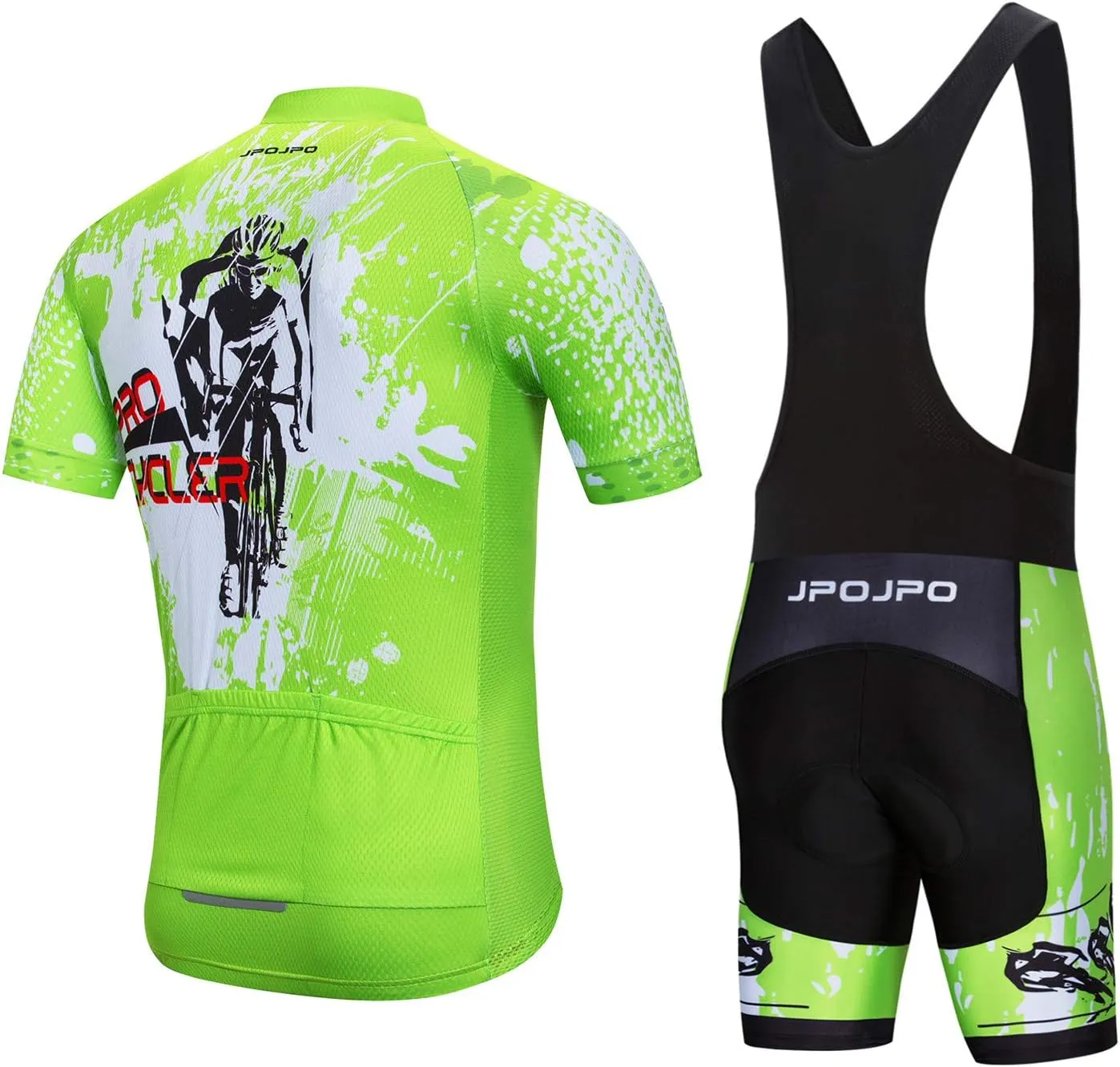 Men Cycling Jersey Set Bike Short Sleeve Shirt Tops 5D Padded Shorts S-3XL