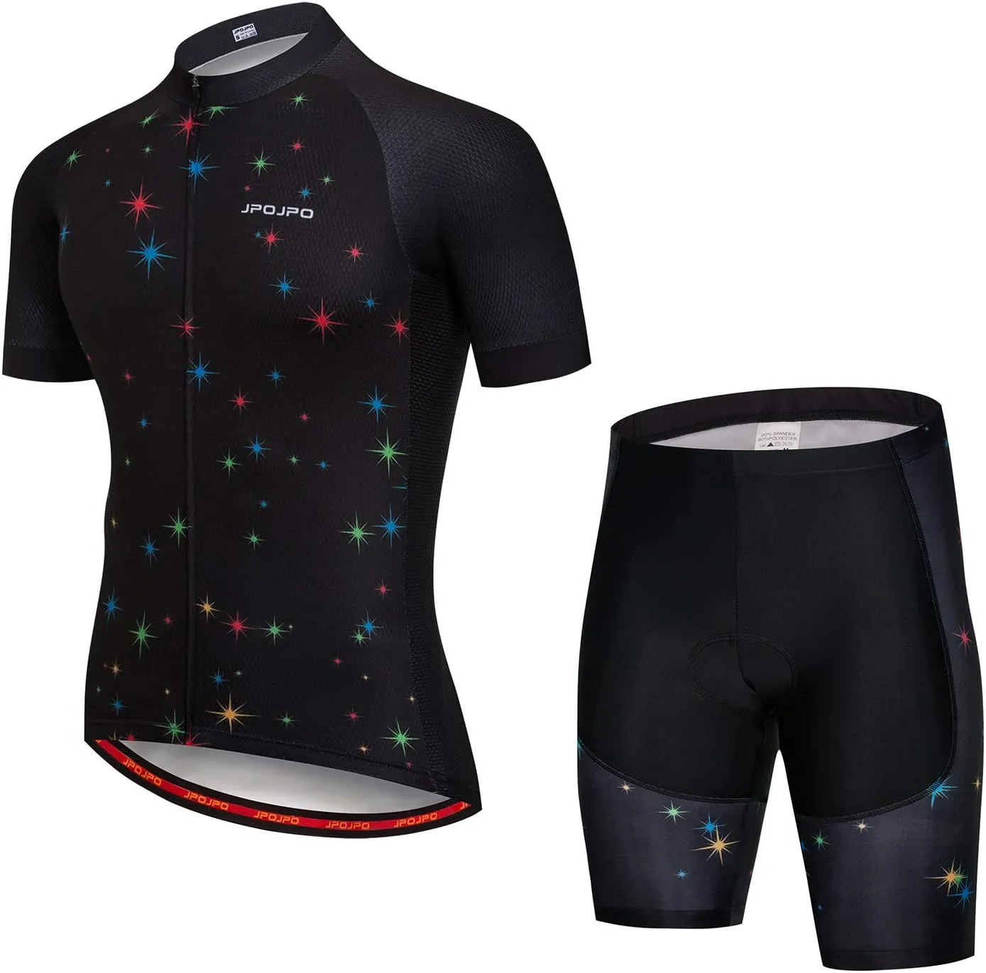 Men Cycling Jersey Set Bike Short Sleeve Shirt Tops 5D Padded Shorts S-3XL